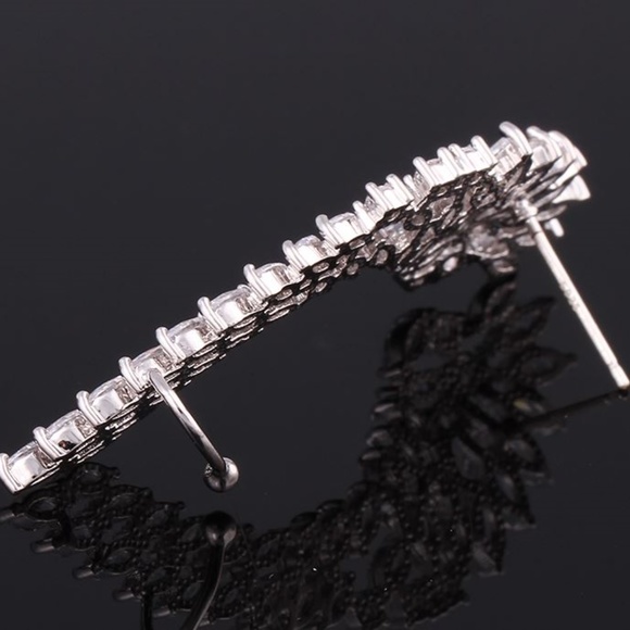 Gorgeous 925 Silver Post Cubic Zircon Angel Wings - Picture 6 of 8